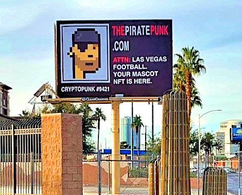 Las Vegas The Pirate Punk 9421 Billboard near Stadium.